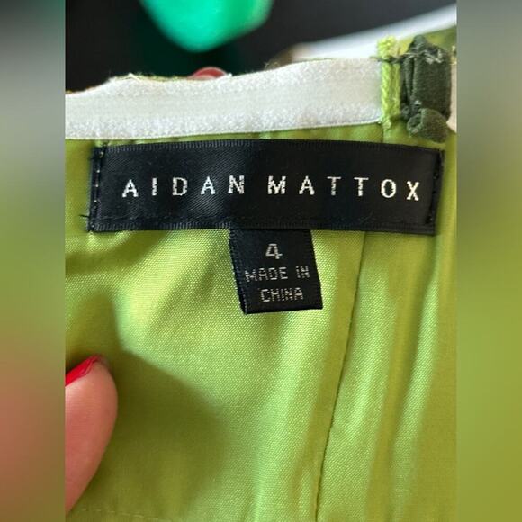 Aidan Mattox Y2K vintage prom dress green sunflower floral dress size 4 - Picture 2 of 9